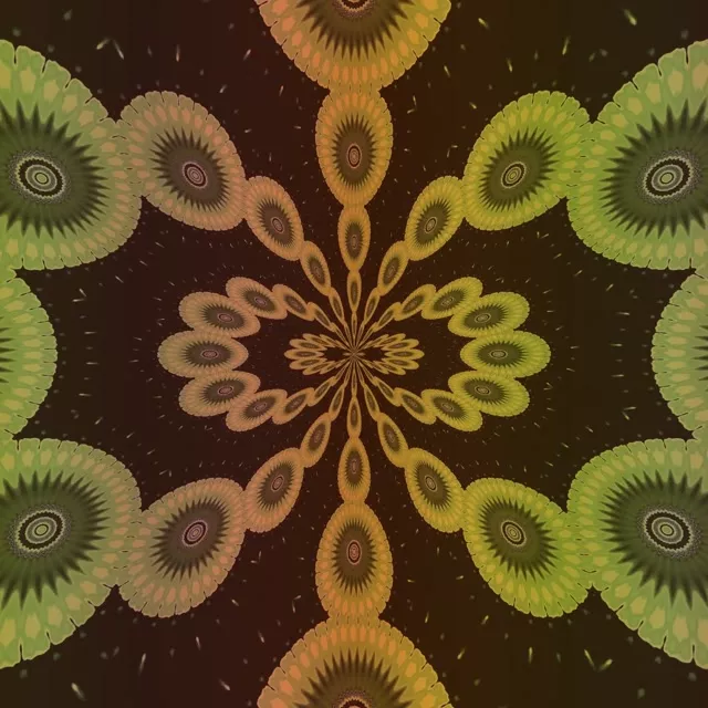 Fractal Sunflower Neon Tunnel VJ Loop 1:1 60fps Screensaver