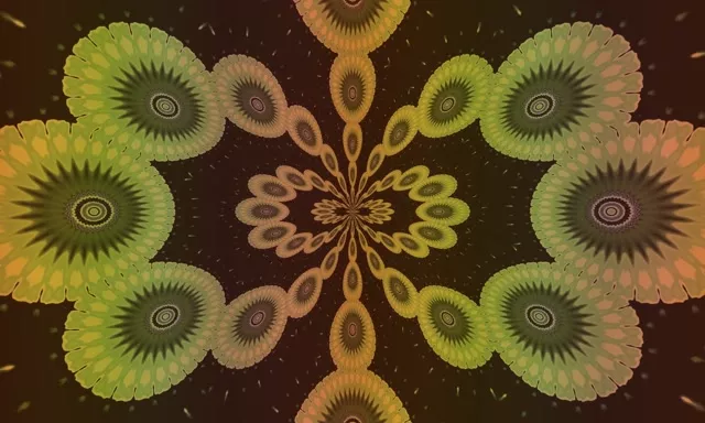 Fractal Kaleidoscope Neon Tunnel VJLoops 5:3 Wide 60fps Screensaver