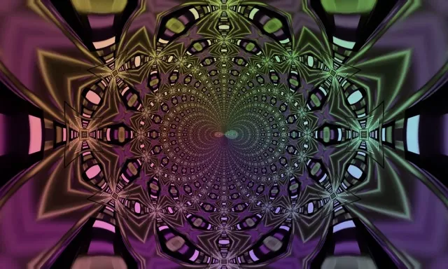 Neon Tüneli Fraktal Kaleidoskop VJLoops 5:3 Geniş 60fps Ekran Koruyucu