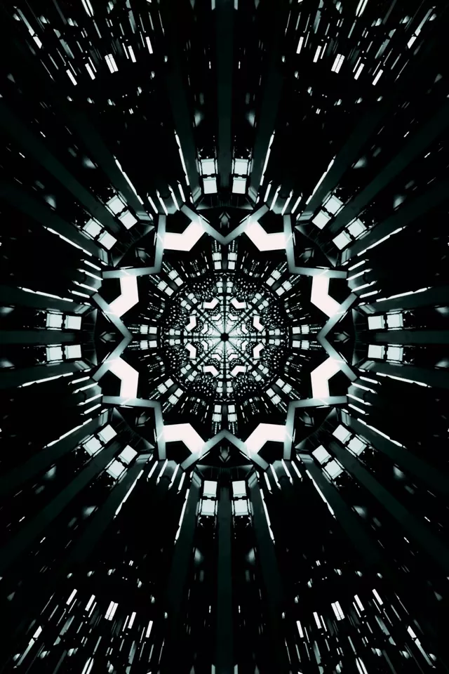 Neon Tünel Fraktal Yıldız Patlaması VJ Loop 2:3 Fotoğraf Dikey 60fps Ekran Koruyucu