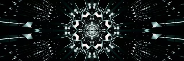 Neon Tunnel Fractal Kaleidoscope Burst VJ Loop 3:1 Triple Wide 60fps Screensaver