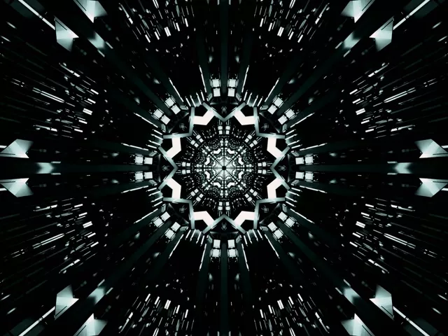 Neon Tunnel Kaleidoscope Star Burst VJ Loop 4:3 Classic 60fps Screensaver