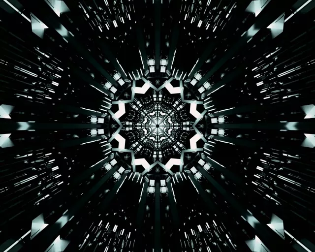 Neon Tunnel 5:4 Industrial Kaleidoscope Star 60fps Screensaver Vj Loop