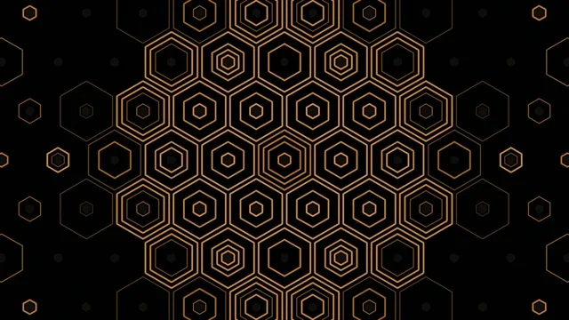 Geometric patterns with hexagons on a dark background