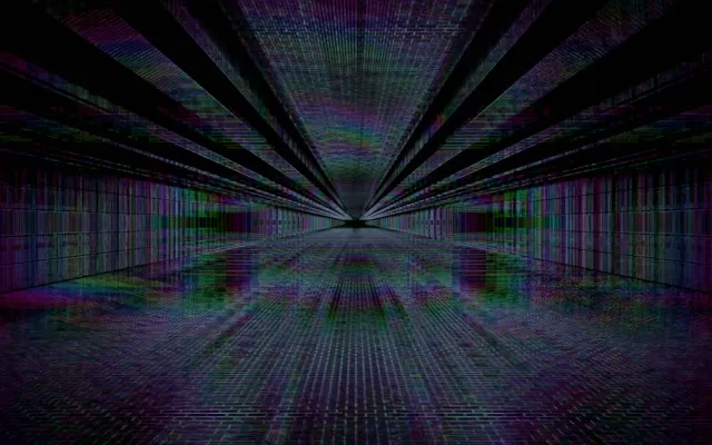 Neon Tunnel Glitch Grid VJ Loop 60fps 16:10 MacBook Screensaver