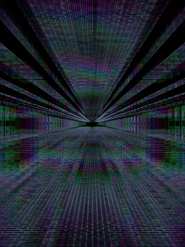 Neonový tunel glitch síť VJ Loop 3:4 iPad portrétu 60fps Screensaver