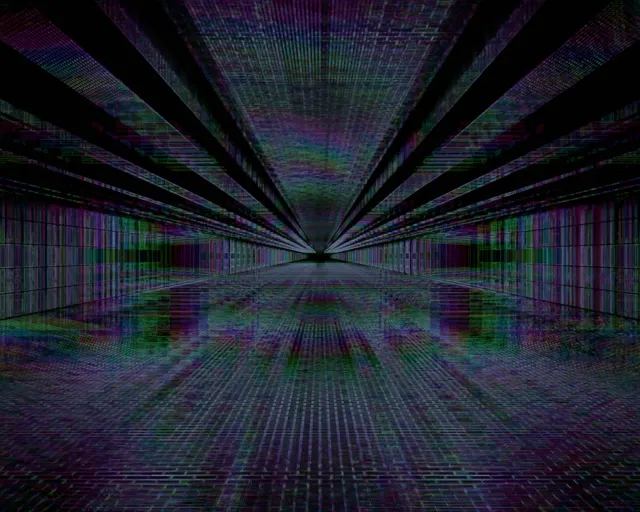 Túnel de Neón Glitch Vj Loop 5:4 Industrial 60fps Verde Púrpura Protector de Pantalla