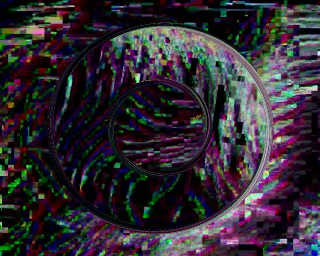 Neonový tunel glitch RGB vír VJ Loop 5:4 Industrial 60fps šetřič obrazovky