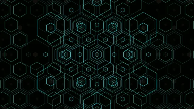Glowing Cyan Hexagons Tech Background 4K