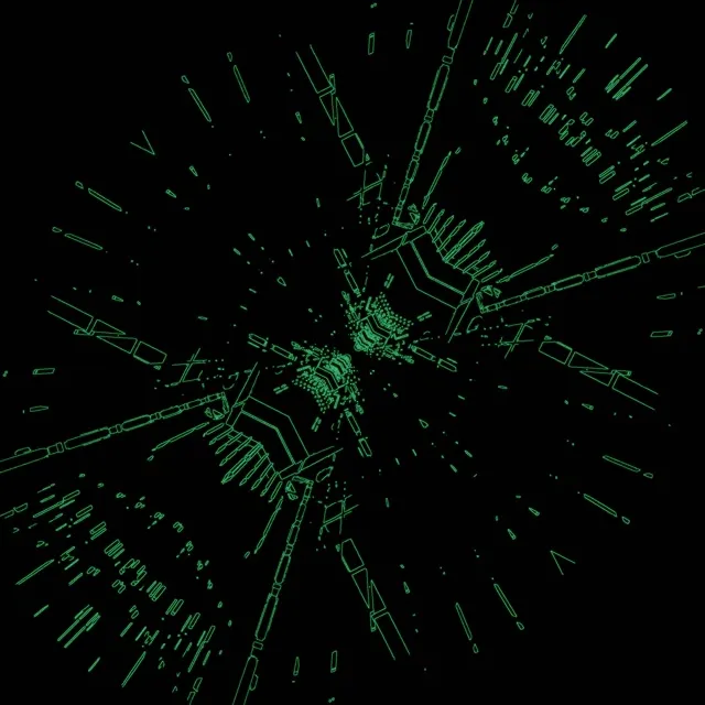 Neon Tunnel Green Circuit Burst 1:1 Square 60fps Screensaver Vj Loop