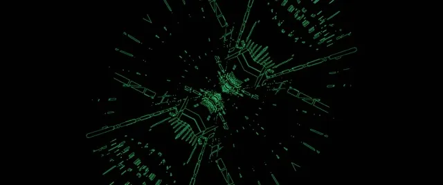 Neon Tunnel Green Wire Explosion Screensaver 2.39:1 Cinemascope 60fps Vj Loop