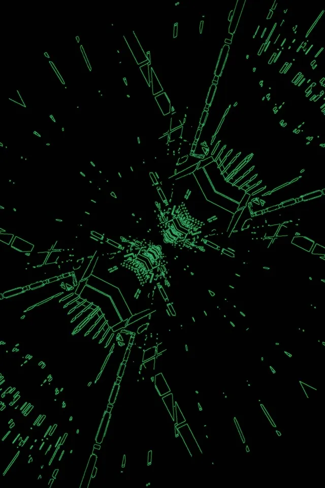 Неоновий тунель зелений павук спалах VJ Loop 2:3 фото портрет 60fps заставка