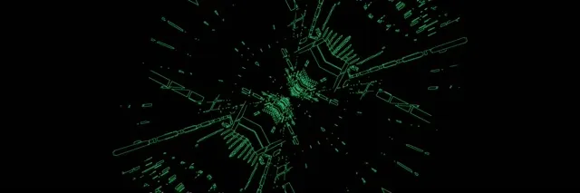 Neon Tunnel Green Circuit Burst 3:1 Triple Wide 60fps Screensaver Vj Loop