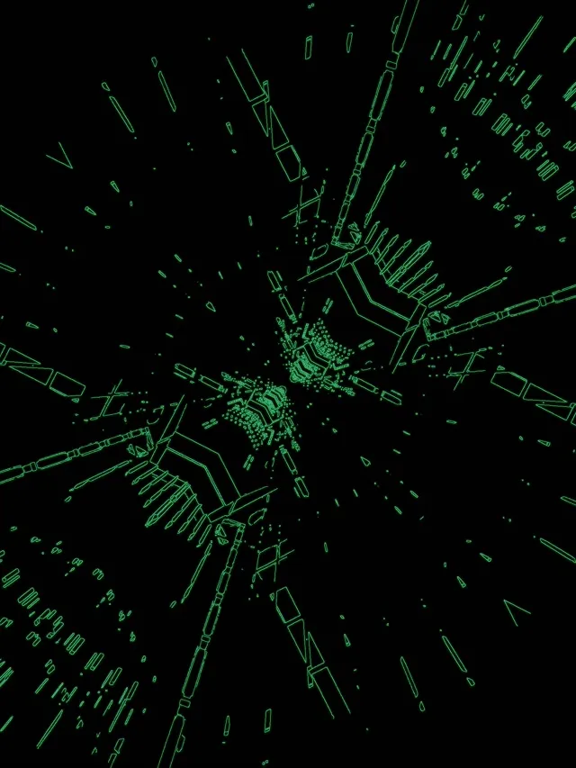 Neon Tunela Berdea Zirkuitu Leherketa Vj Loop 3:4 iPad Portrait 60fps Pantaila-babeslea