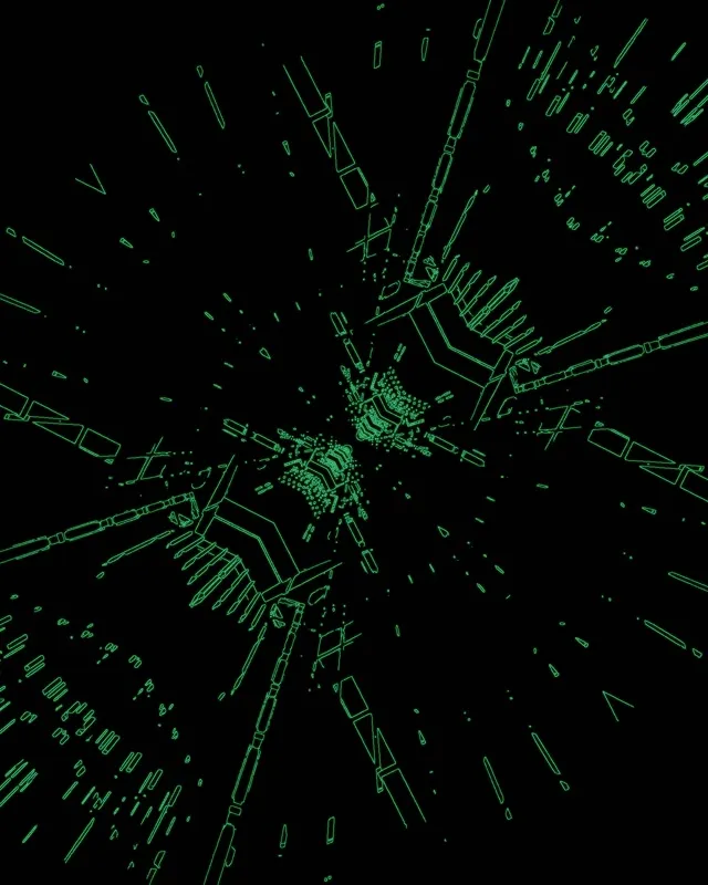 Túnel de Neó Verd Explosió de Teranyina VJLoops 60fps 4:5 Instagram Protector de Pantalla