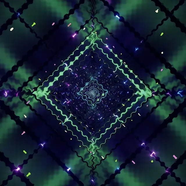 Túnel de Neó Vòrtex de Diamant Verd VJ Loop 1:1 Quadrat 60fps Protector de Pantalla