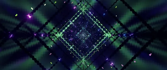 نفق النيون دوامة الماس الأخضر VJLoops 2.39:1 Cinemascope 60fps حافظة شاشة