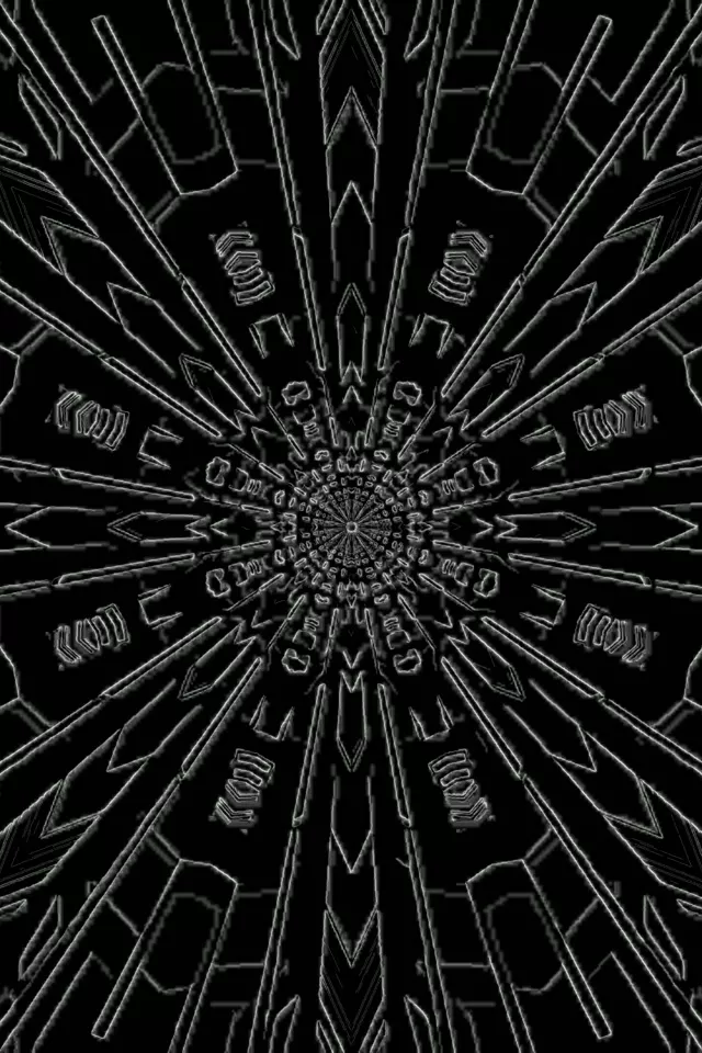 Neon Tunel Kaleidoskopoa Burst VJ Loop 2:3 Photo Portrait 60fps Pantaila-babeslea