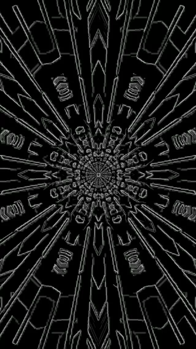 Neon Tunnel Dark Mandala Kaleidoscope Burst Vj Loop 9:16 Reels 60fps Screensaver
