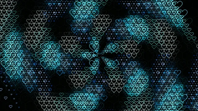 Glowing neon hearts 4K ultra HD widescreen background loop