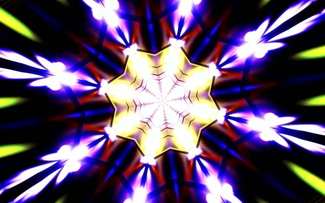 Pulsating Blue Star Neon Tunnel 16:10 Macbook 60fps VJ Loop Screensaver