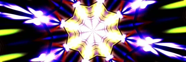 Neon Tunnel Kaleidoscope Burst | 3:1 Triple Wide 60fps VJ Loop Screensaver