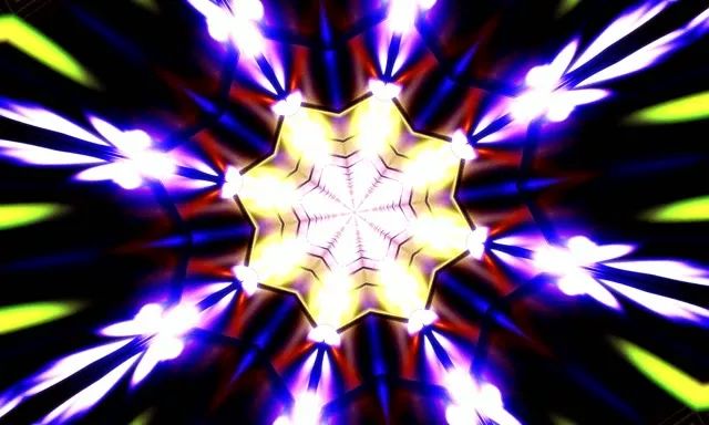 Radiant Kaleidoscope Neon Tunnel VJ Loop 5:3 Wide 60fps Screensaver
