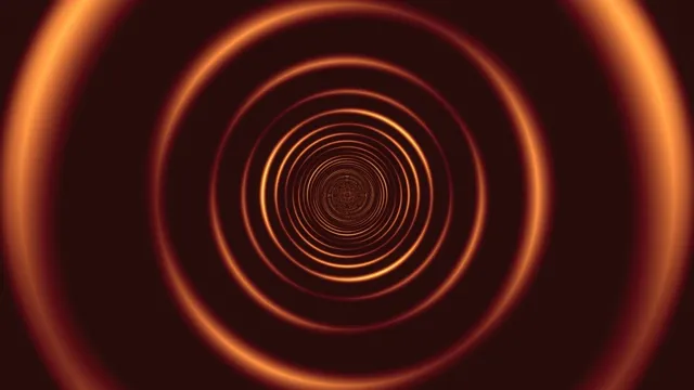 Glowing Orange Concentric Circles Tunnel Motion