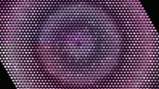 Glowing Pink Hearts Pattern 4K Motion Background