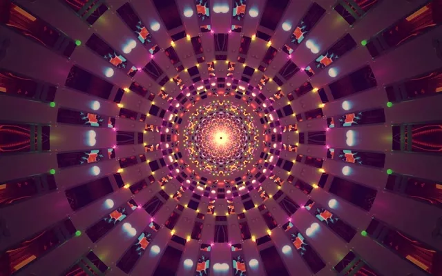 Neon Tunnel Vj Loop | Kaleidoscope Mandala 16:10 MacBook 60fps Screensaver