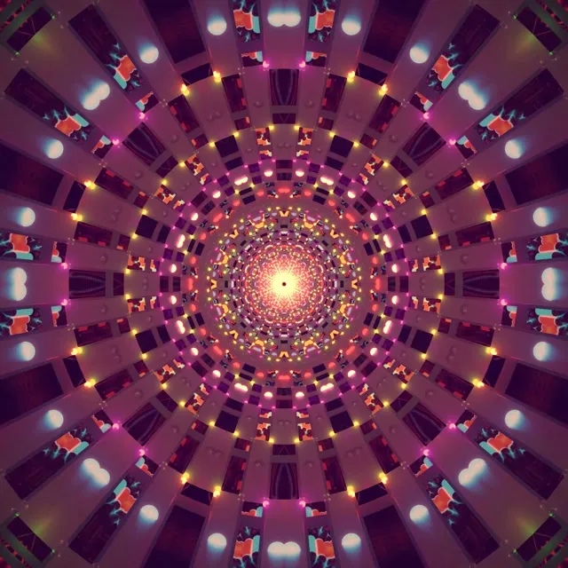 Vj Loop Neon Tunnel Radial Pink Purple Kaleidoscope 1:1 Square 60fps Screensaver