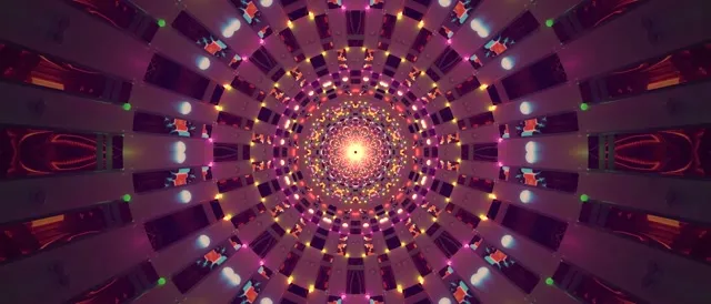 Neon Tunnel Kaleidoscope Vj Loop 21:9 Ultrawide 60fps Screensaver