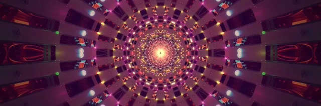 Túnel de Neó Explosió Caleidoscopi Vj Loop 3:1 Triple Wide 60fps Estalviapantalles