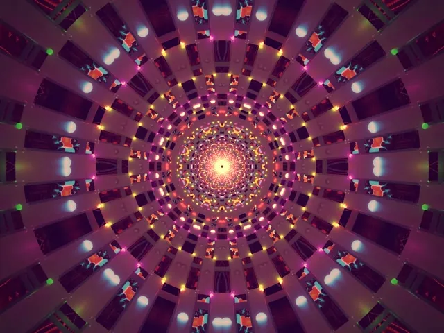 Neon Tunnel Pink Lila Mandala VJ Loop 4:3 Classic 60fps Bildschirmschoner