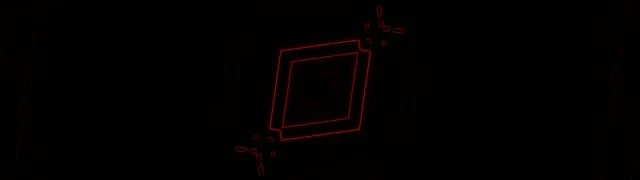 Rød Neon Tunnel Roterende Firkant Hvirvel VJ Loop 32:9 Super Ultrawide 60fps Pauseskærm