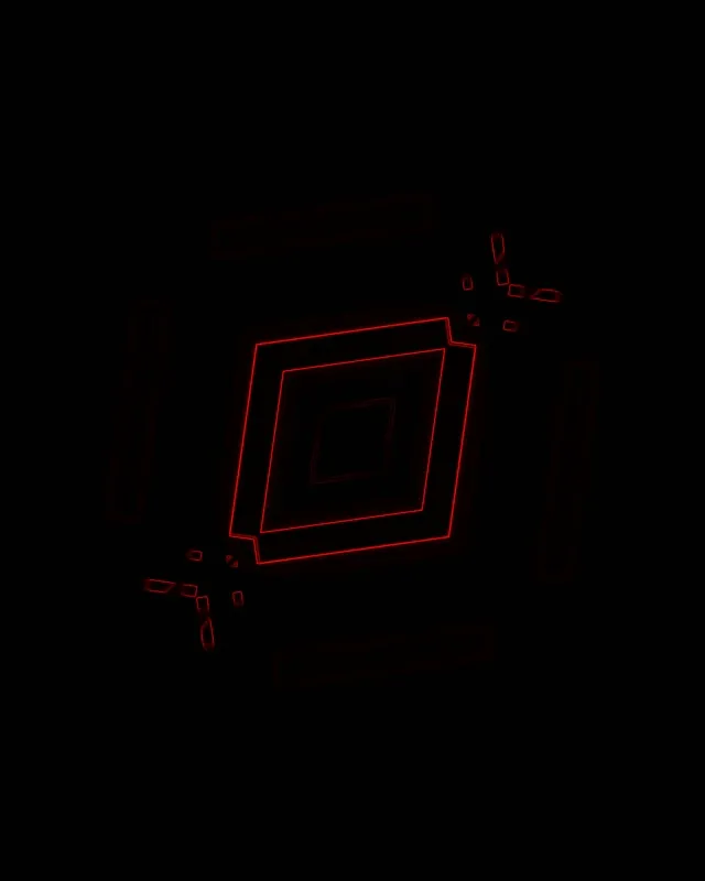 Túnel de Neón Vermello Vórtice Cadrado Rotatorio VJ Loop 4:5 Instagram 60fps Protector