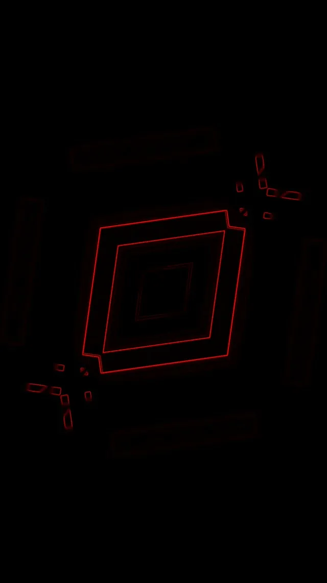 Red Neon Tunnel Rotating Square Vortex VJ Loop 9:16 Reels 60fps Screensaver