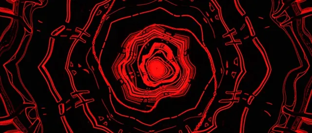 Red Neon Tunnel Vortex VJ Loop 21:9 Ultrawide 60fps Screensaver