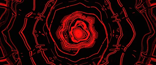 Red Neon Tunnel Spiral VJ Loop 2.39:1 Cinemascope 60fps Screensaver