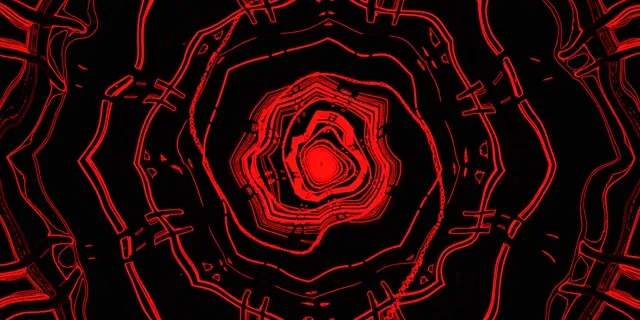 Red Neon Tunnel Vj Loop 2:1 Univisium 60fps Screensaver Circuit Vortex