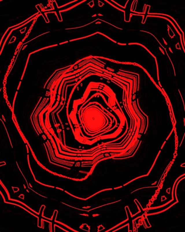 Red Neon Tunnel Spiral Vortex VJ Loop 60fps 4:5 Instagram Screensaver