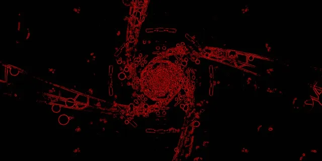 Red Octagon Neon Tunnel Vj Loop 2:1 Univisium 60fps Screensaver