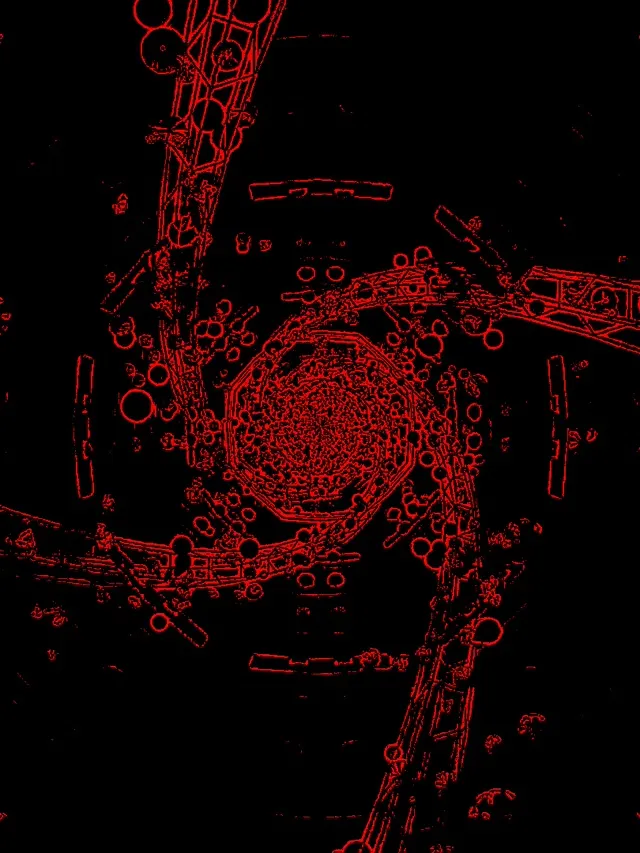 Terowong Neon Vorteks Oktagon Merah VJ Loop 3:4 iPad Portrait 60fps Screensaver