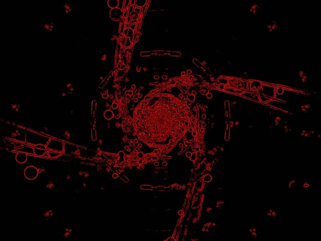 Tunnel al Neon Rosso Vortice Ottagono VJ Loop 4:3 Classic 60fps Screensaver