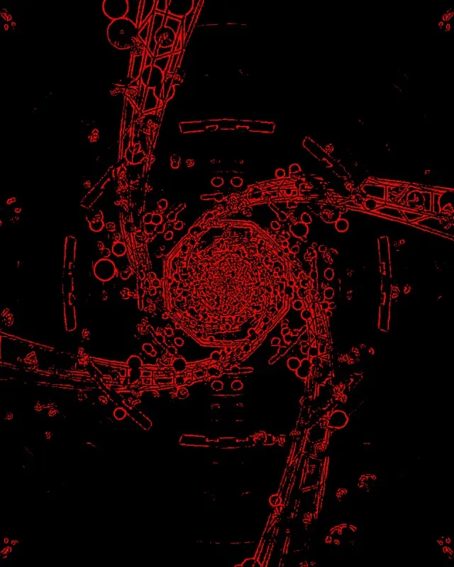 Red Neon Tunnel Octagon Vortex VJ Loop 4:5 Instagram 60fps Screensaver