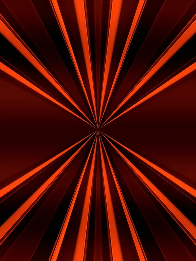 Raudonas Oranžinis Susibėgiantys Spinduliai Neon Tunelis VJLoops 3:4 iPad Portrait 60fps Ekrano užsklanda