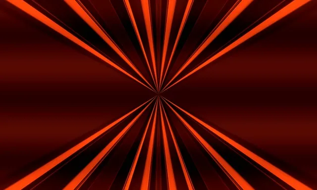 Czerwono-Pomarańczowe Zbiegające Promienie Tunel Neonowy VJ Loop 5:3 Wide 60fps Wygaszacz Ekranu