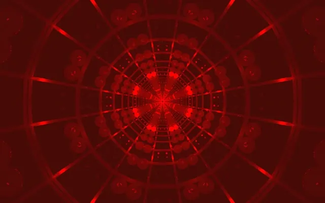 Red Neon Tunnel Octagon Grid VJ Loop 60fps 16:10 MacBook Screensaver