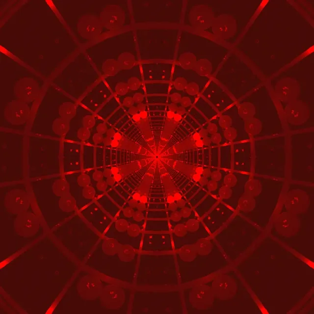 Red Neon Tunnel Kaleidoscope Vj Loop 1:1 Square 60fps Screensaver