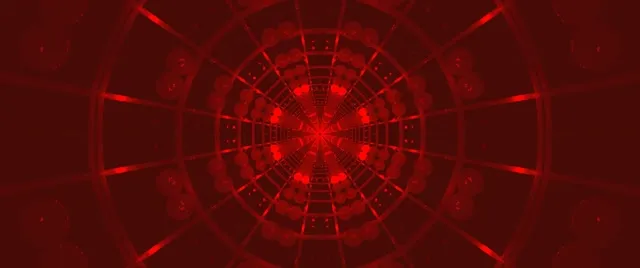 Red Neon Tunnel Kaleidoscope Burst VJ Loop 2.39:1 Cinemascope 60fps Screensaver